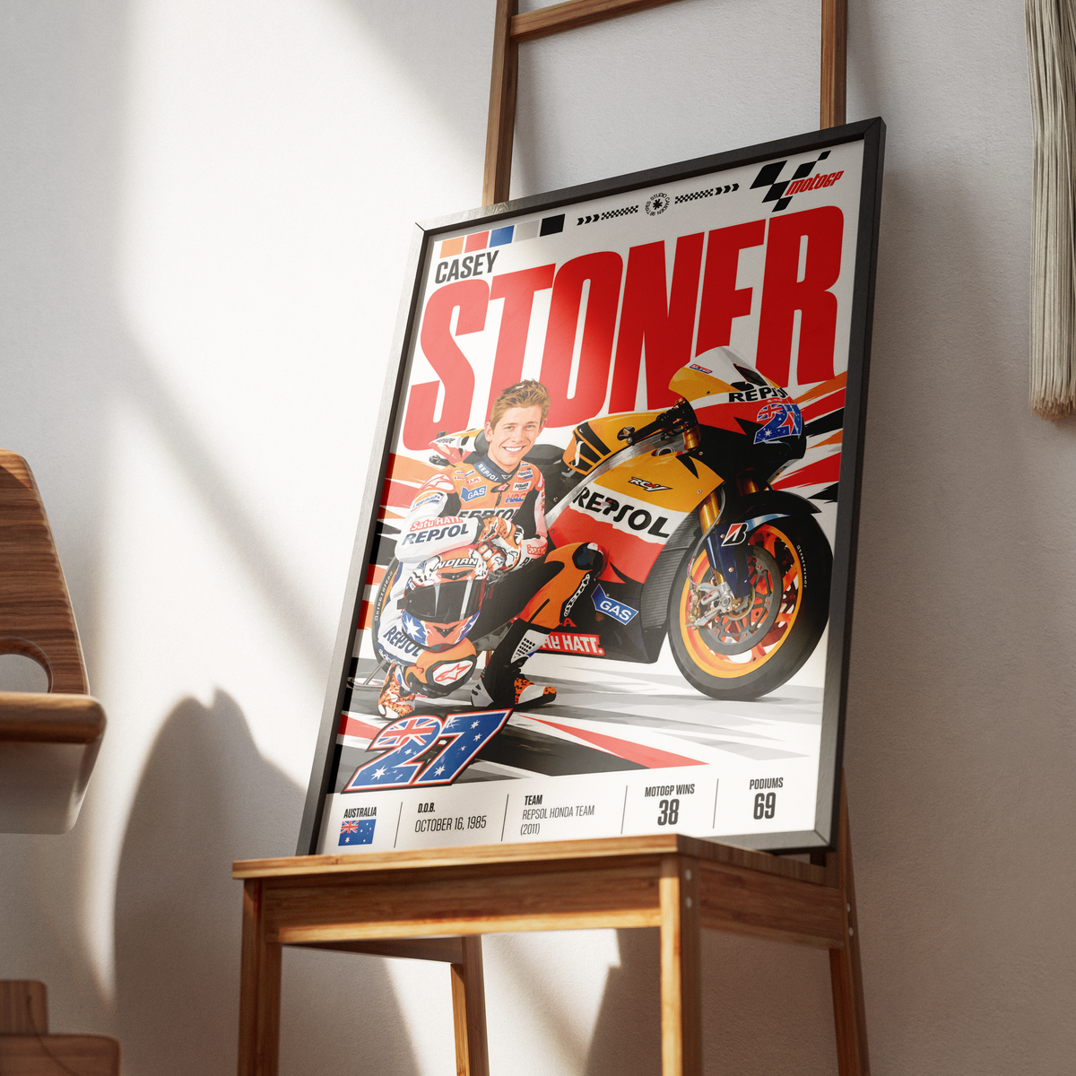 Casey Stoner #27 MotoGP world champion poster by 98types