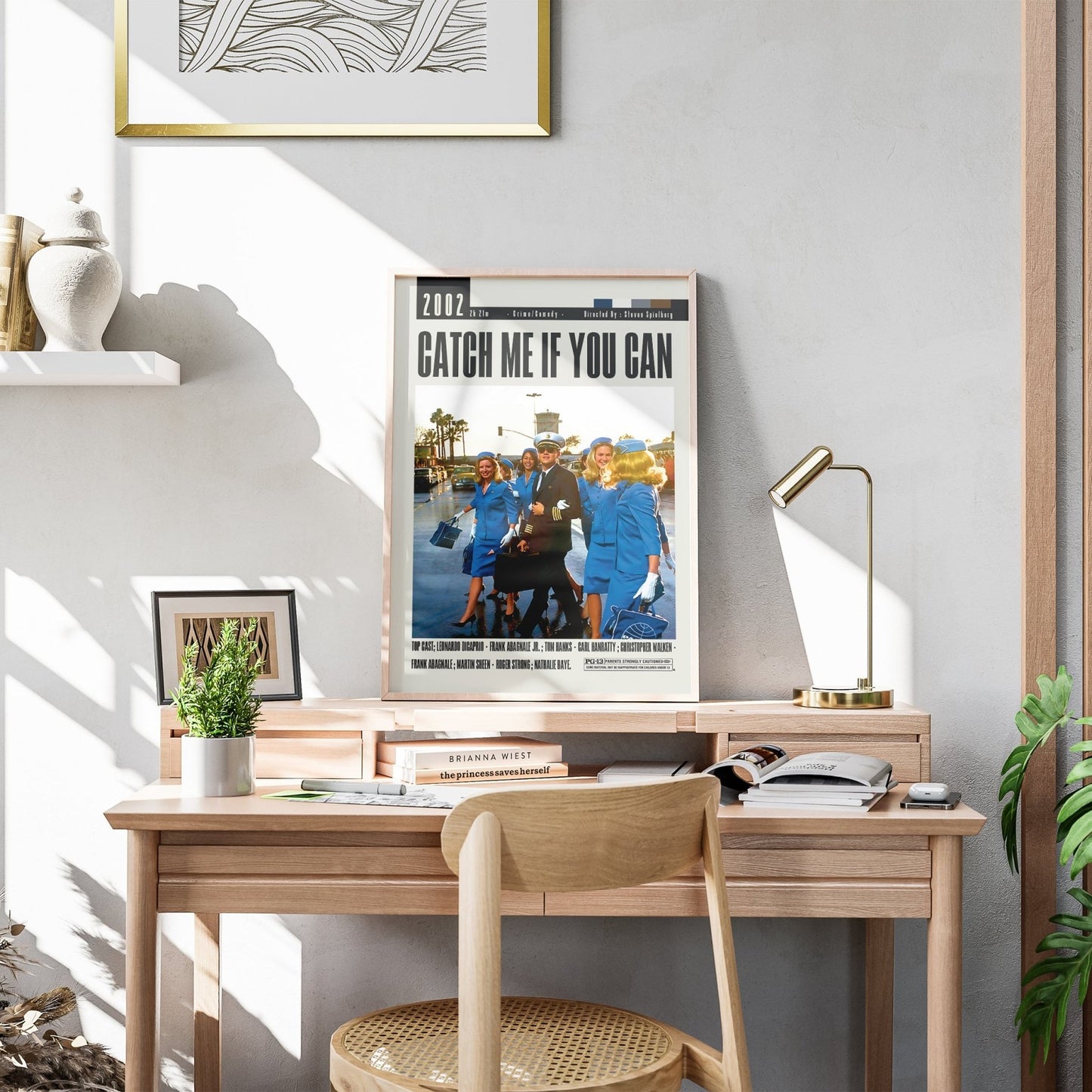 Catch Me If You Can 2002 film poster — DiCaprio Hanks Spielberg Frank Abagnale con artist wall art print UK - 98types