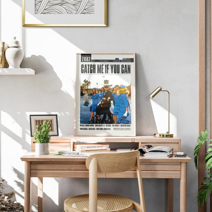 Catch Me If You Can 2002 film poster — DiCaprio Hanks Spielberg Frank Abagnale con artist wall art print UK - 98types