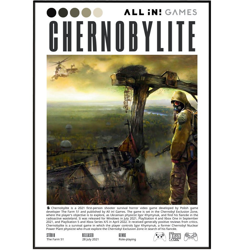 Chernobylite 2021 game poster — The Farm 51 Chernobyl Exclusion Zone survival horror wall art print UK
 - 98types