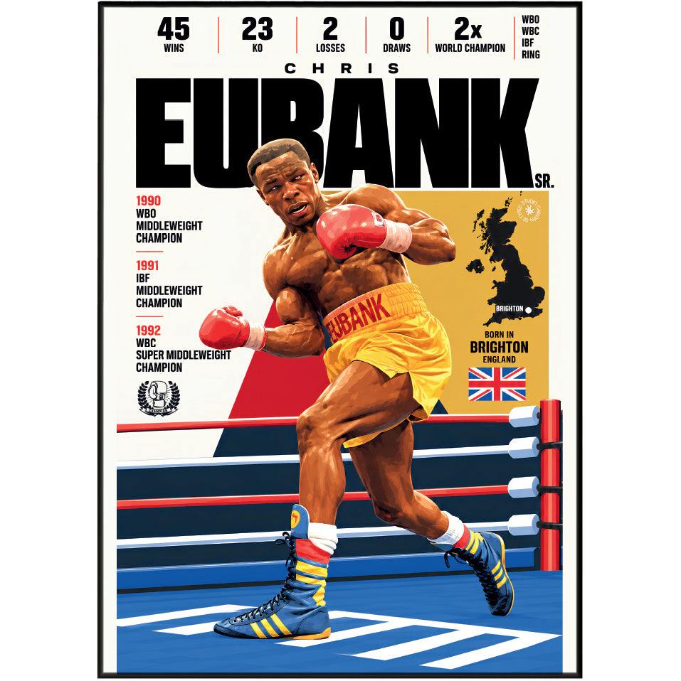 Chris Eubank Sr. poster, British boxing wall art print in a man cave - 98types