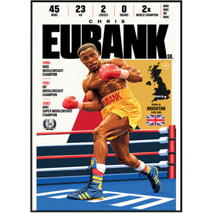 Chris Eubank Sr. poster, British boxing wall art print in a man cave - 98types