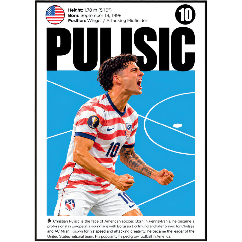 Christian Pulisic Poster poster print, view 2 – 98types