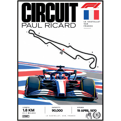 Circuit Paul Ricard Le Castellet French Grand Prix F1 track poster