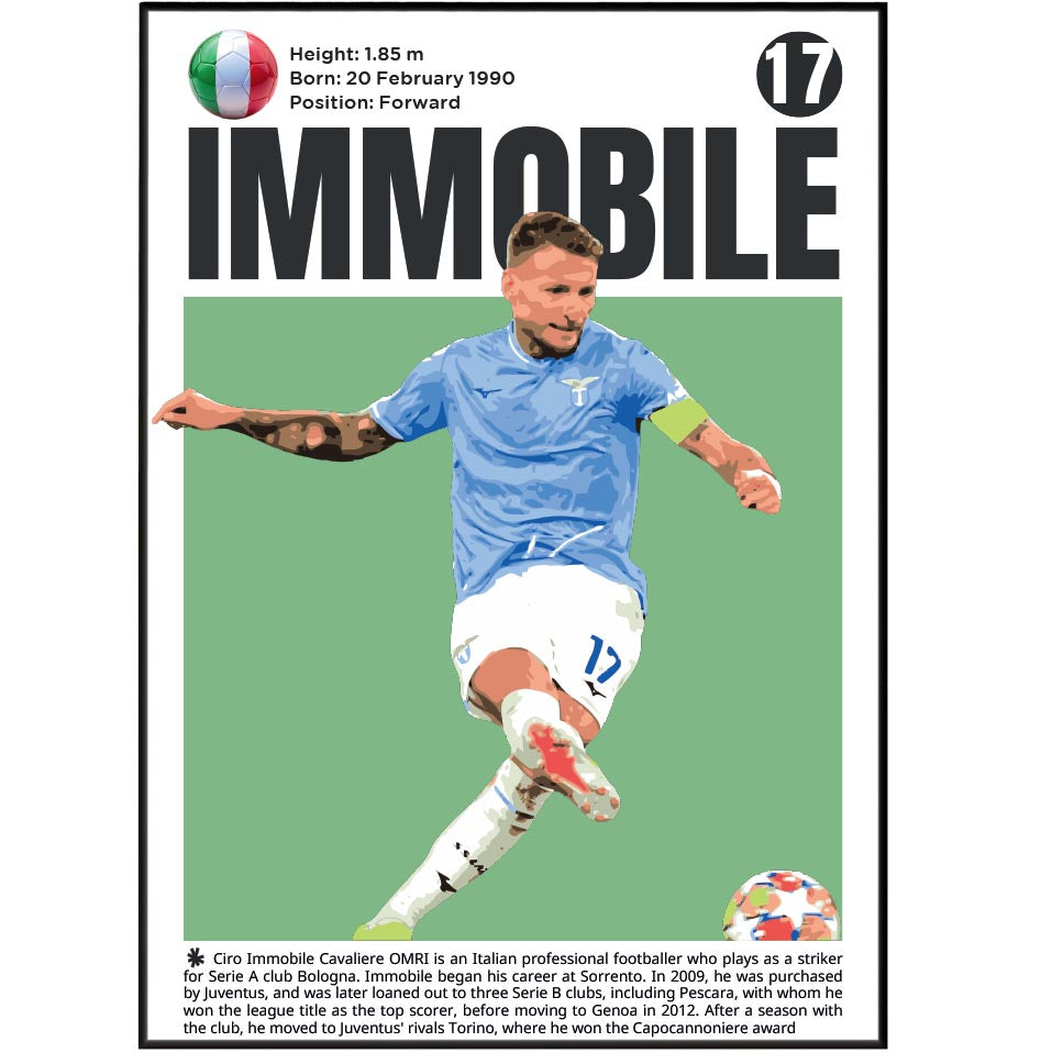Ciro Immobile football poster art print UK wall art