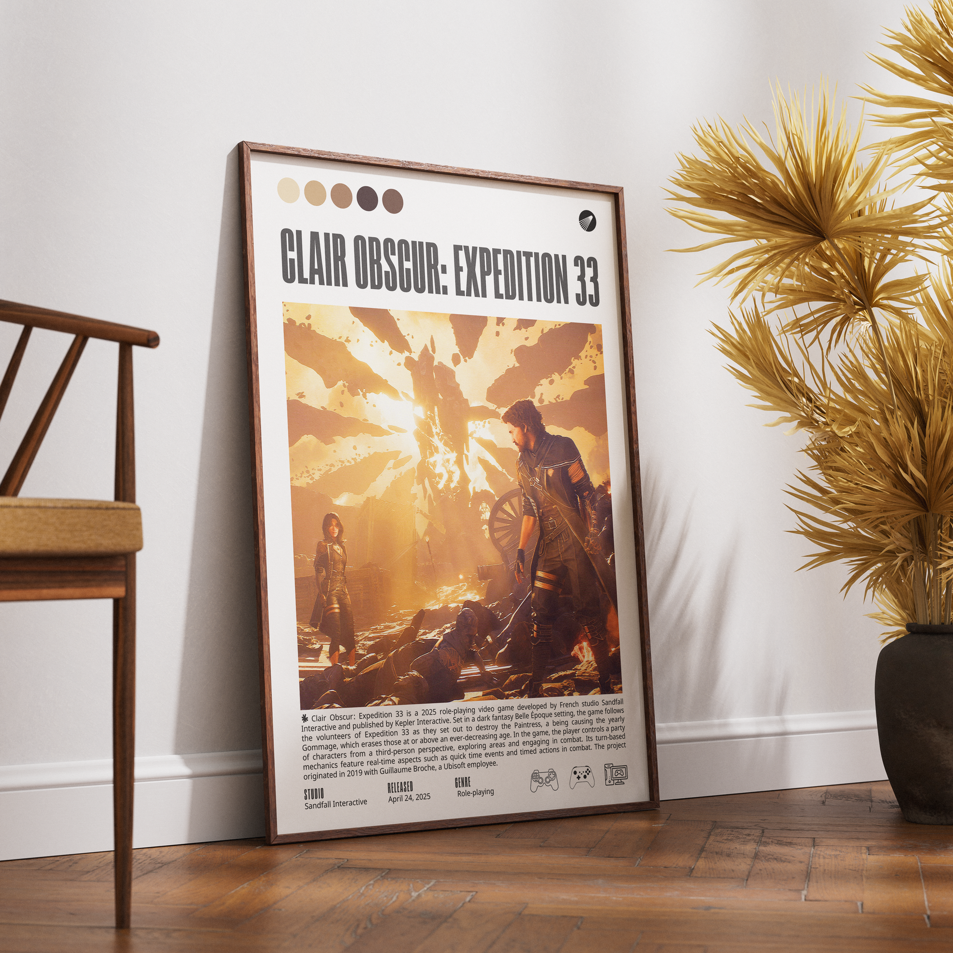 Clair Obscur Expedition 33 2025 game poster — Sandfall Interactive RPG wall art print UK
