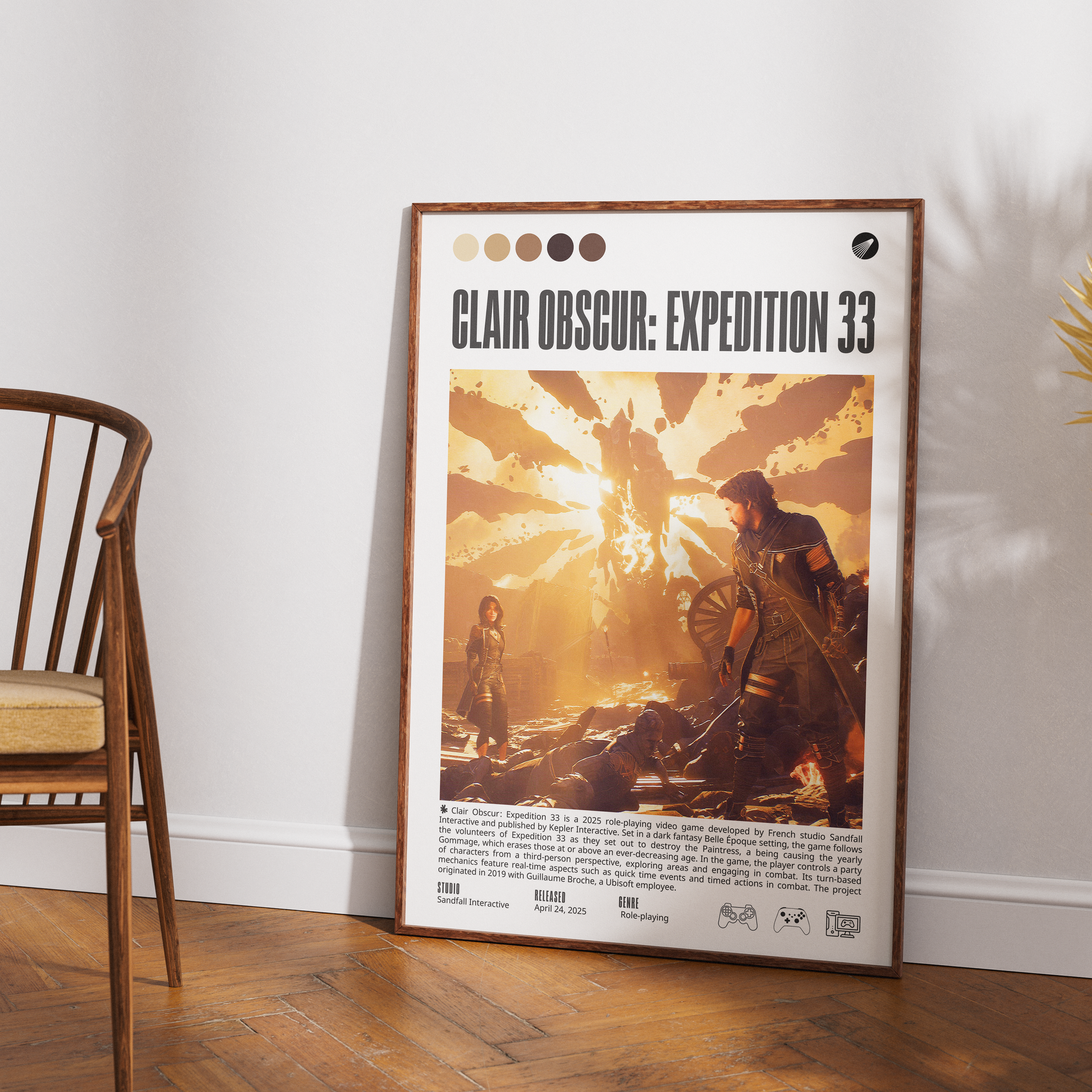 Clair Obscur Expedition 33 2025 game poster — Sandfall Interactive RPG wall art print UK