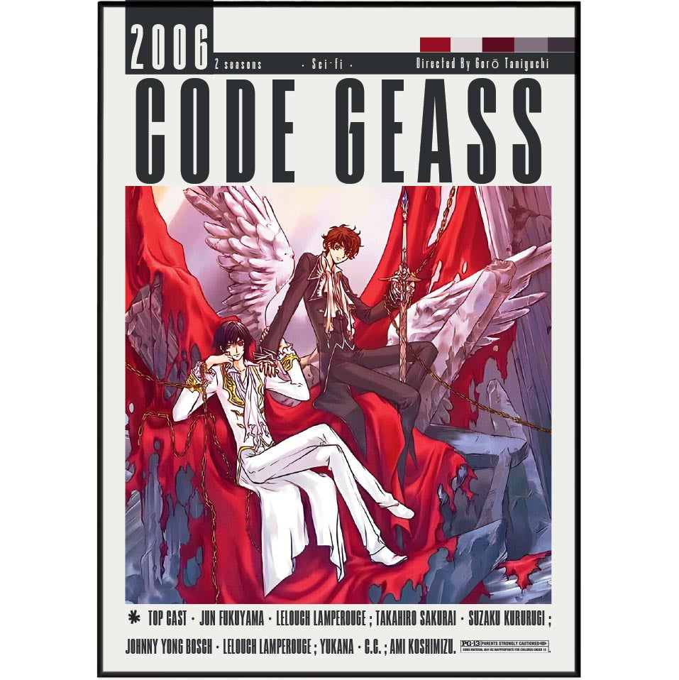 Code Geass 2006 anime series poster — Lelouch vi Britannia wall art print UK