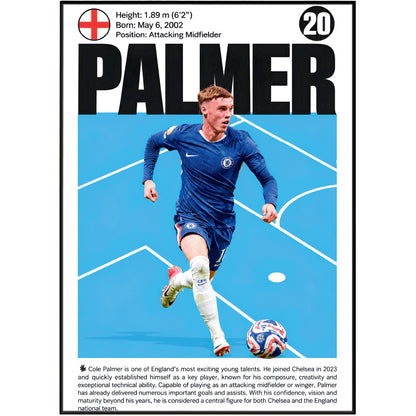 Cole Palmer football poster – Blue Rising Star – 98types