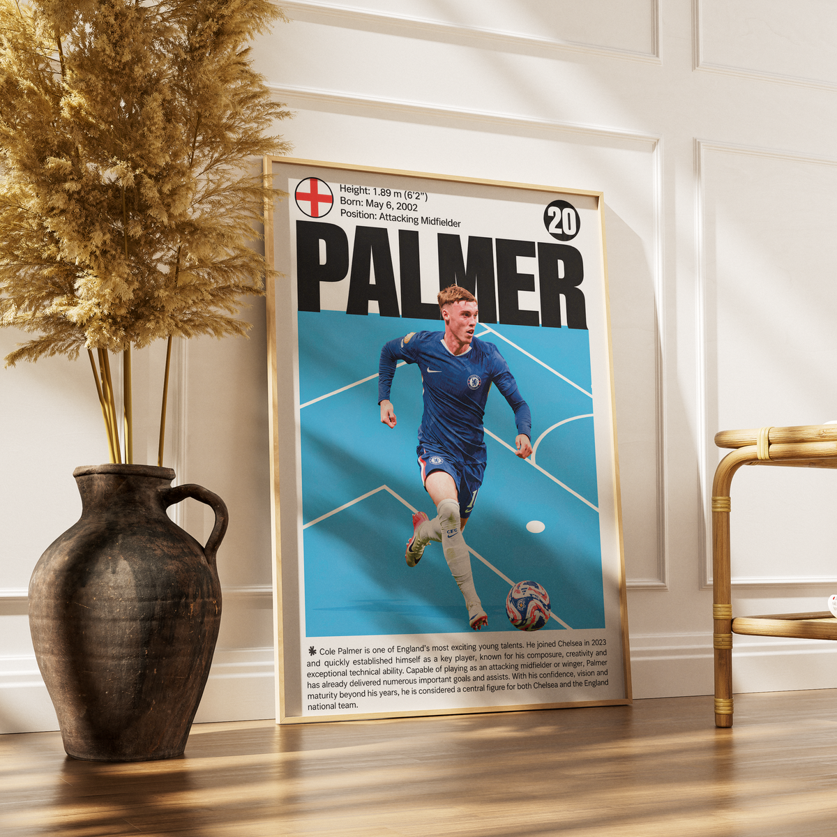 Cole Palmer football poster – Blue Rising Star – 98types