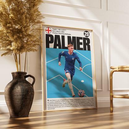 Cole Palmer football poster – Blue Rising Star – 98types