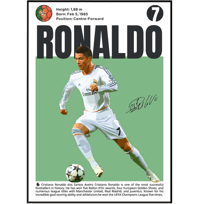 Cristiano Ronaldo football poster art print UK wall art
