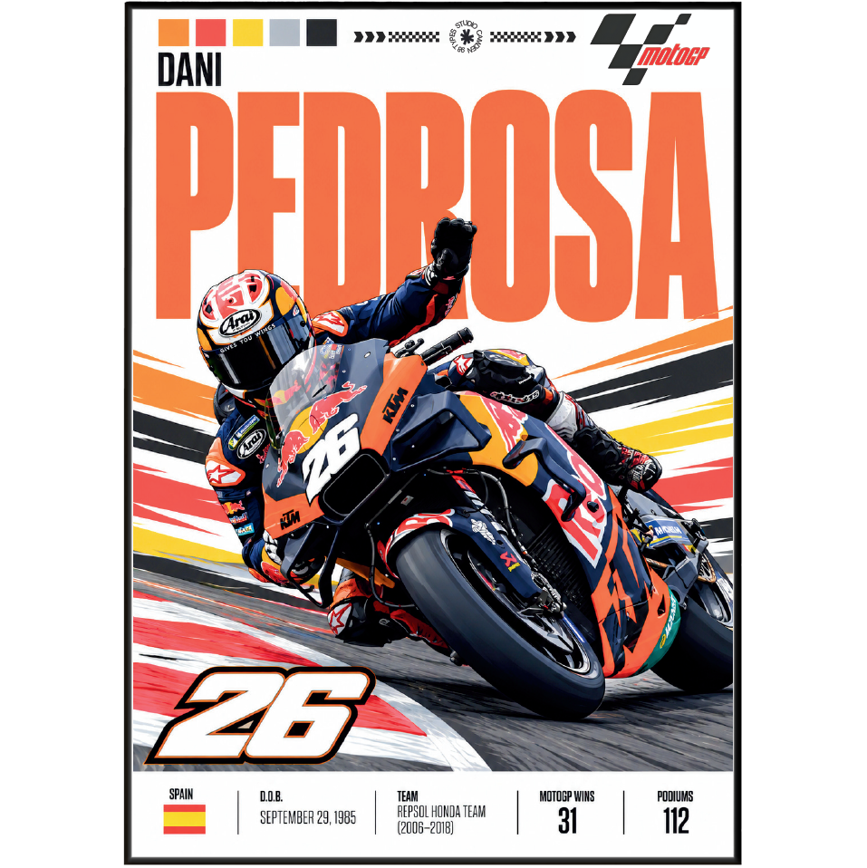 Dani Pedrosa #26 Repsol Honda MotoGP poster by 98types