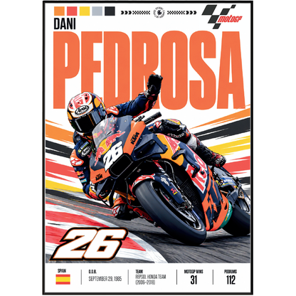 Dani Pedrosa #26 Repsol Honda MotoGP poster by 98types