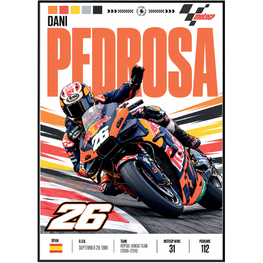 Dani Pedrosa #26 Repsol Honda MotoGP poster by 98types