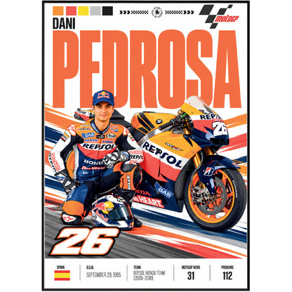 Dani Pedrosa #26 Repsol Honda MotoGP poster by 98types