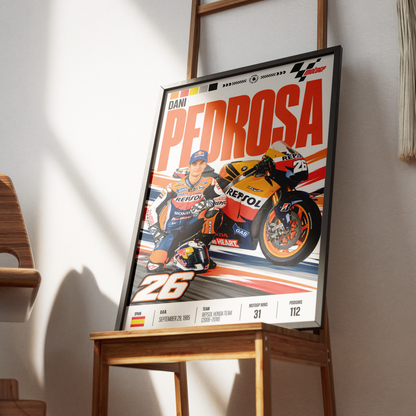 Dani Pedrosa #26 Repsol Honda MotoGP poster by 98types