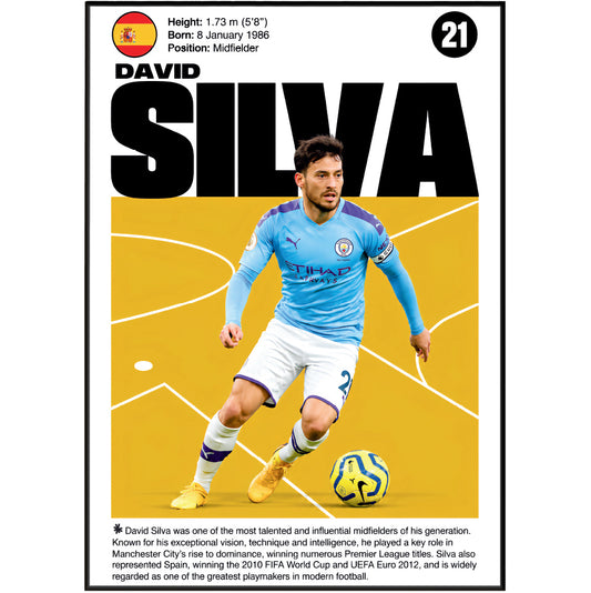 David Silva football poster – Manchester City Maestro – 98types