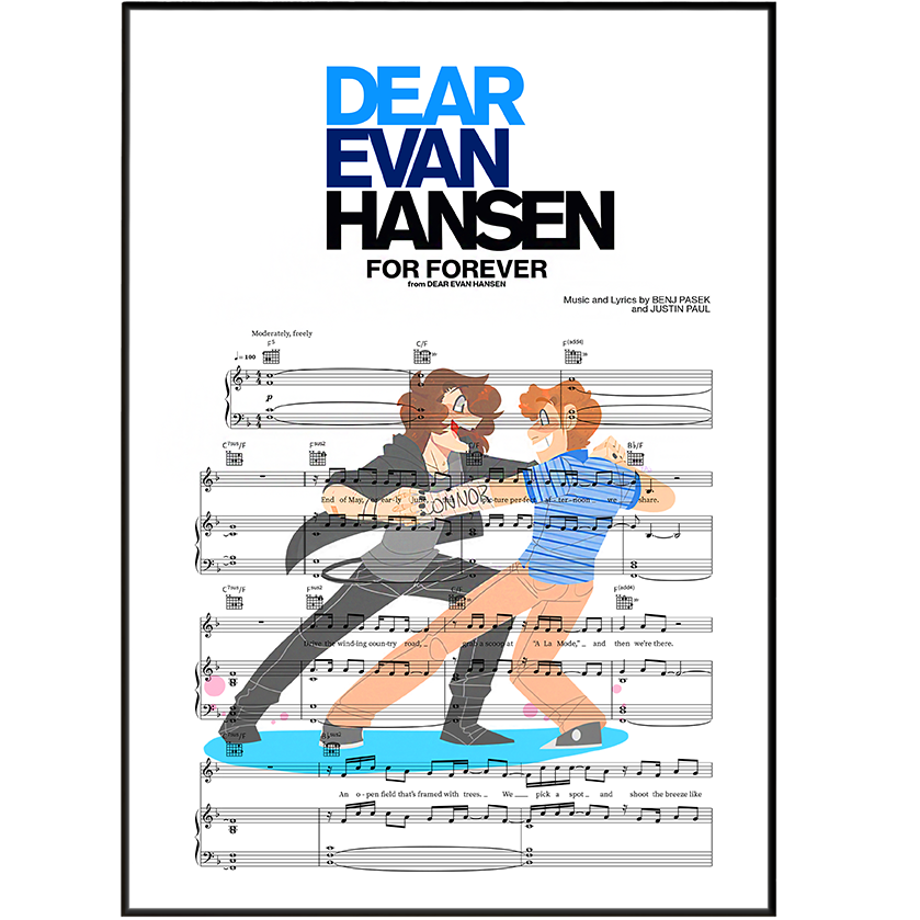 Dear Evan Hansen For Forever lyric print UK — Broadway Tony Award musical wall art 260gsm archival matte Camden