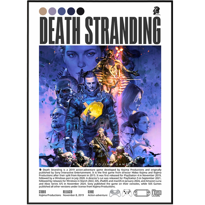Death Stranding 2019 game poster — Hideo Kojima Norman Reedus Sam Porter Bridges wall art print UK
