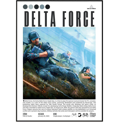 Delta Force 2024 game poster — TiMi Studio military FPS tactical shooter wall art print UK - 98types