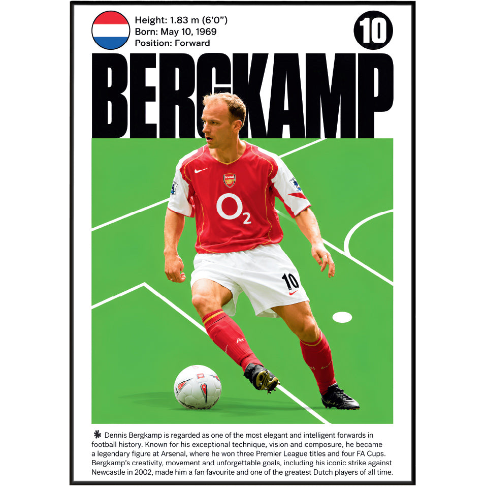 Dennis Bergkamp football poster – Arsenal Icon Poster – 98types