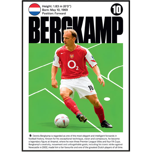 Dennis Bergkamp football poster – Arsenal Icon Poster – 98types