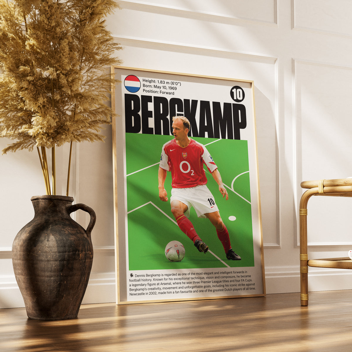 Dennis Bergkamp football poster – Arsenal Icon Poster – 98types