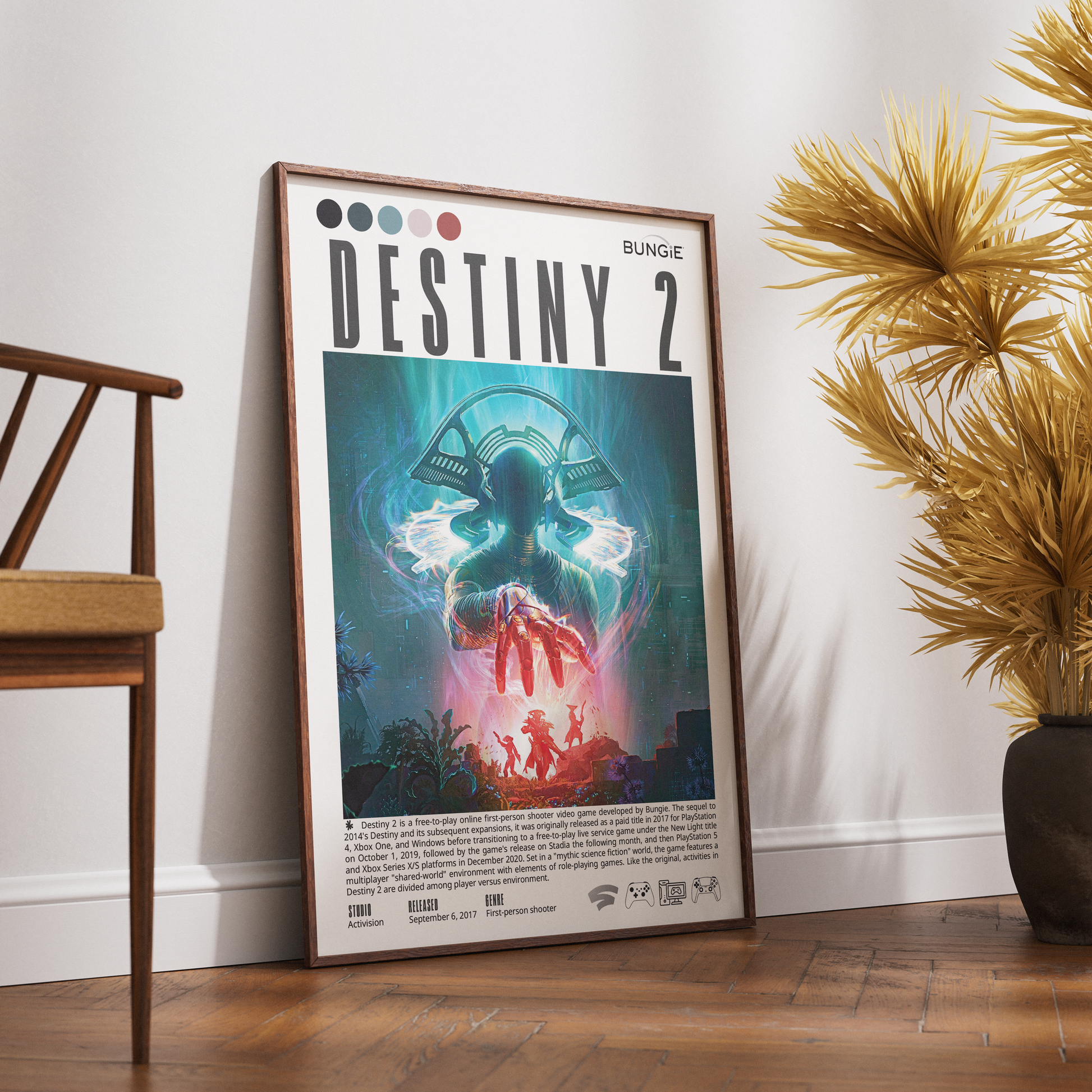 Destiny 2 2017 FPS poster — Guardian Vanguard The Traveller looter-shooter wall art print UK