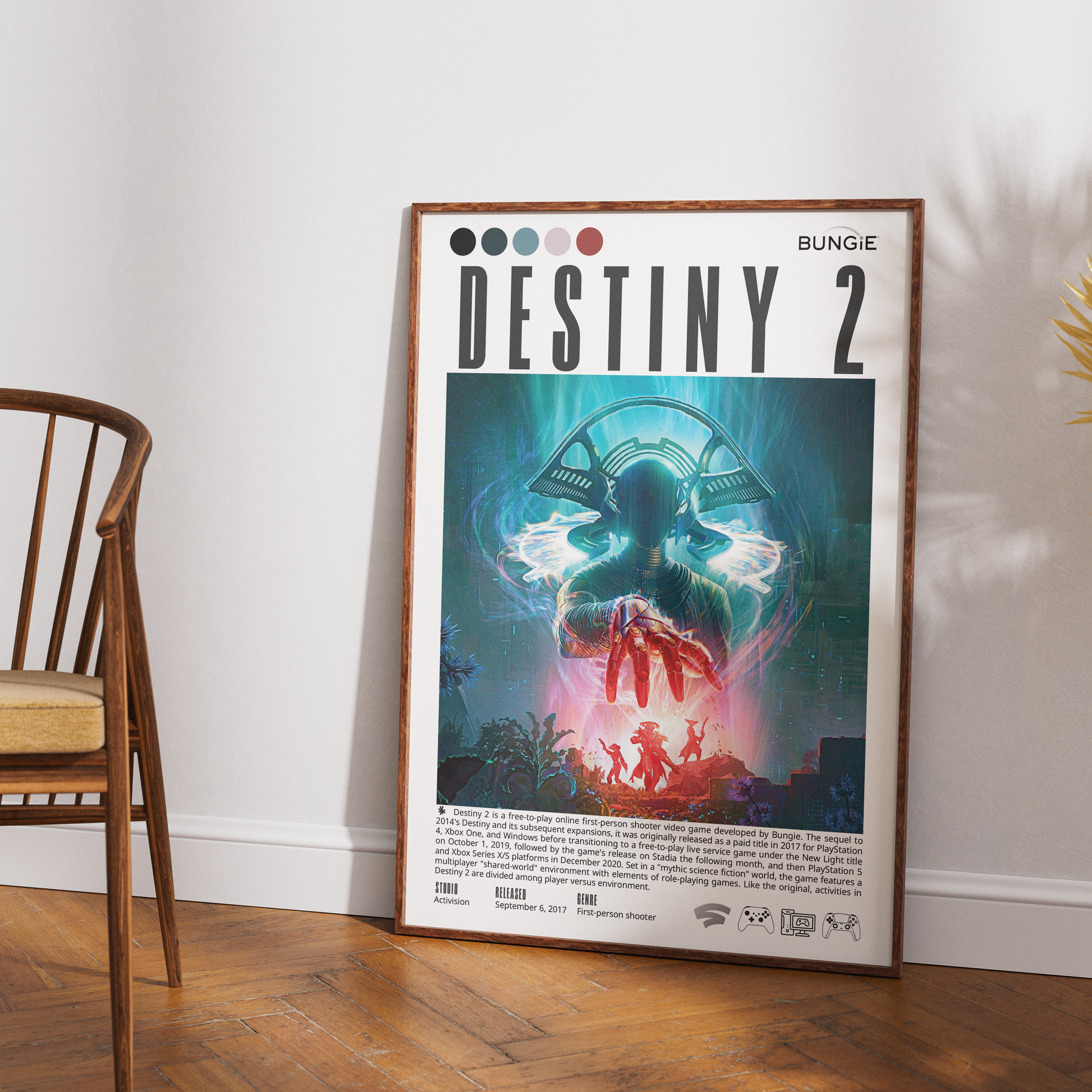 Destiny 2 2017 FPS poster — Guardian Vanguard The Traveller looter-shooter wall art print UK