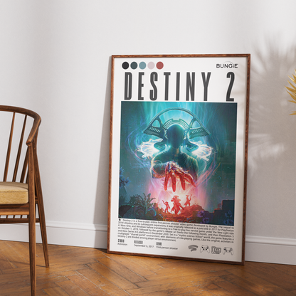 Destiny 2 2017 FPS poster — Guardian Vanguard The Traveller looter-shooter wall art print UK