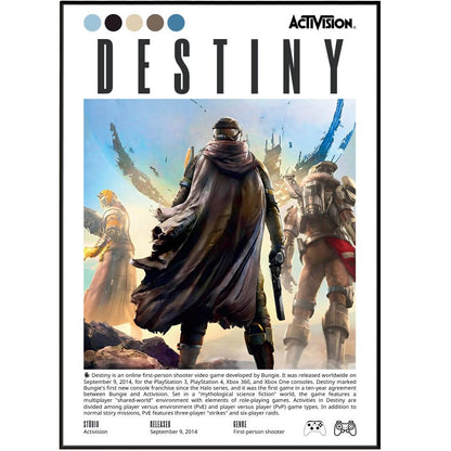 Destiny 2014 game poster — Bungie Guardian Traveller FPS looter shooter wall art print UK - 98types
