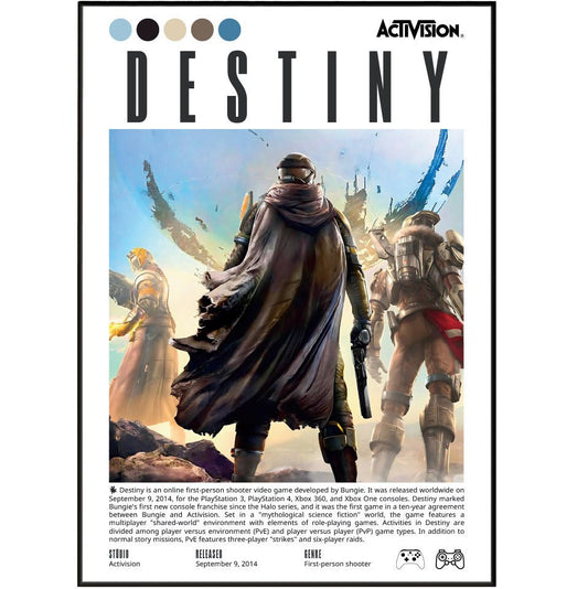 Destiny 2014 game poster — Bungie Guardian Traveller FPS looter shooter wall art print UK - 98types