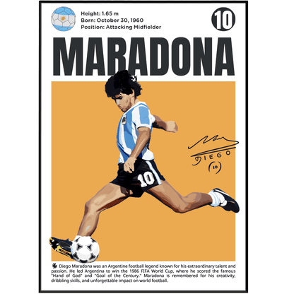 Diego Maradona football poster art print UK wall art
