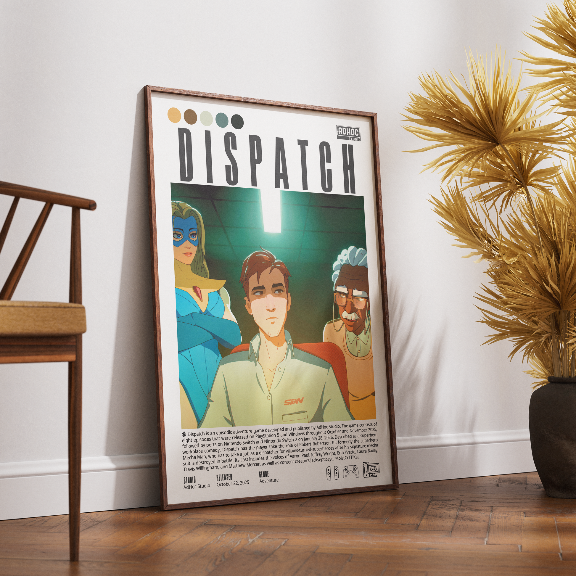 Dispatch video game poster — indie tactical action game wall art print UK