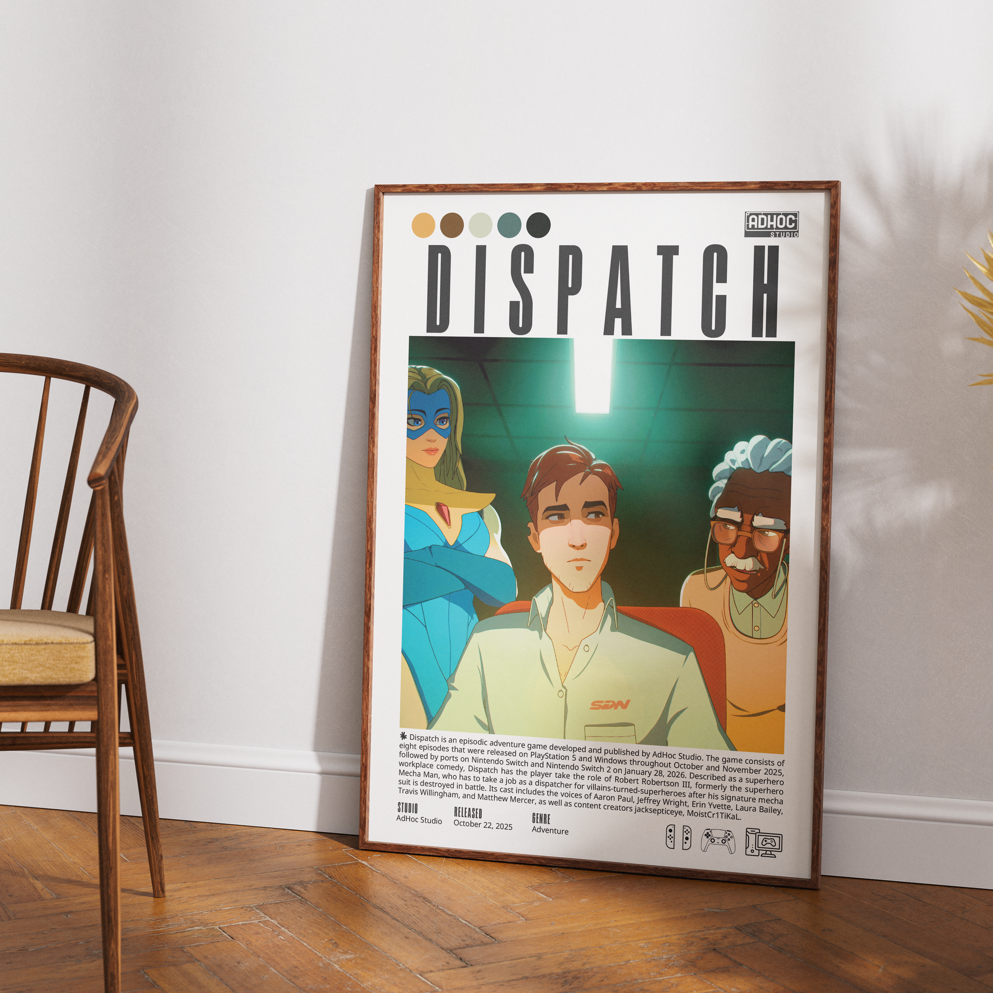 Dispatch video game poster — indie tactical action game wall art print UK
