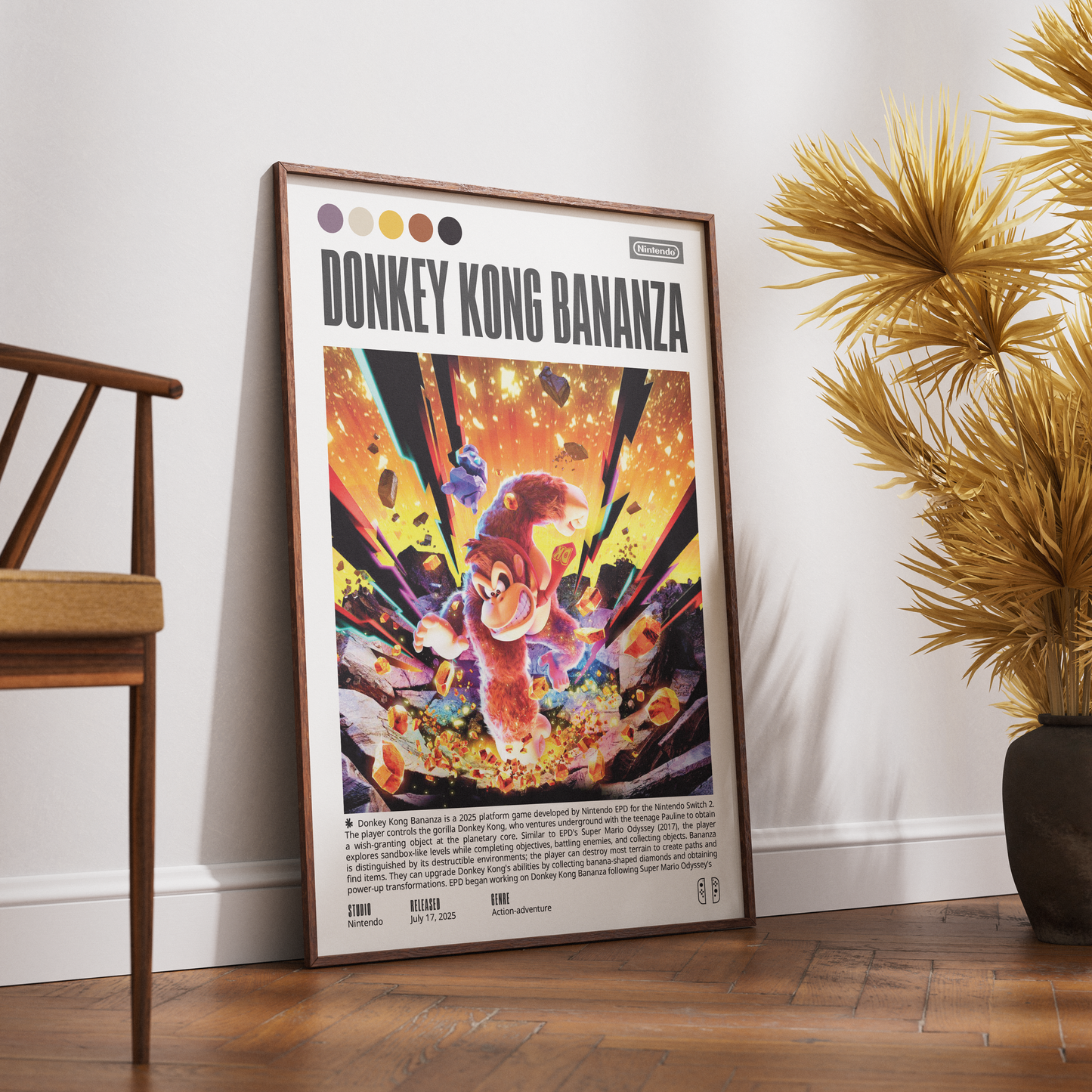 Donkey Kong Bananza 2025 game poster — Nintendo Switch 2 DK wall art print UK
