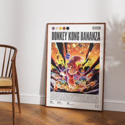 Donkey Kong Bananza 2025 game poster — Nintendo Switch 2 DK wall art print UK