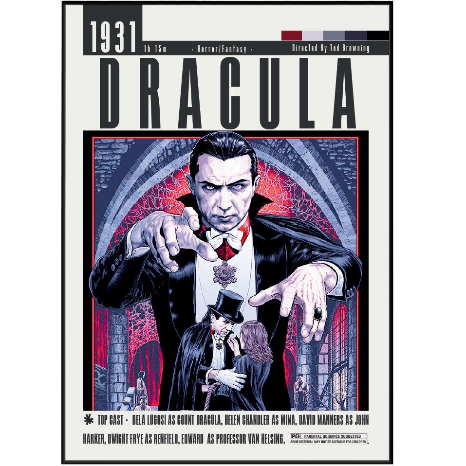 Dracula (1931) Classic Horror Poster | Wall Art Print UK 98 Types – 98 ...