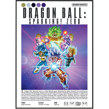 Dragon Ball FighterZ 2018 fighting poster — Goku Vegeta Frieza 2.5D fighter wall art print UK
