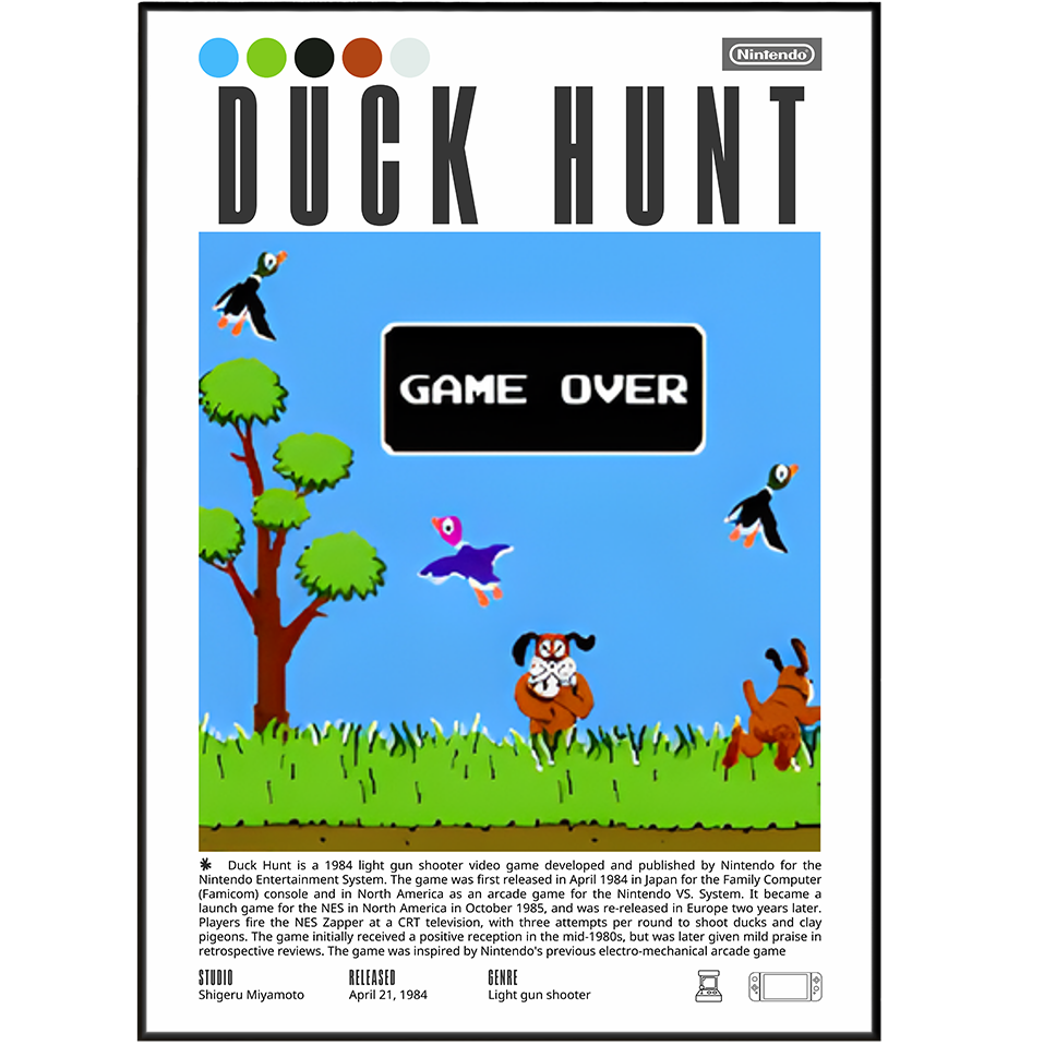 Duck Hunt Video Game Posters