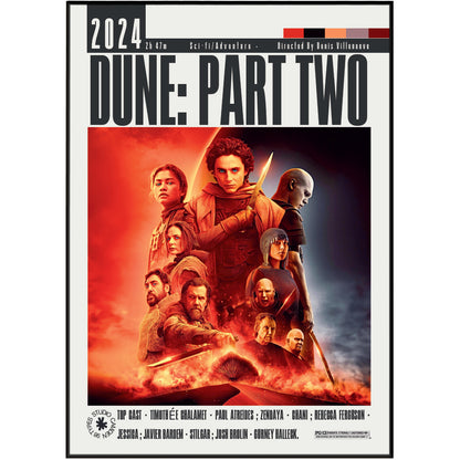 
Dune Part Two 2024 Denis Villeneuve film poster print UK — Timothee Chalamet Zendaya Austin Butler sci-fi wall art 260gsm printed in England Camden Market