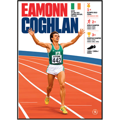 Eamonn Coghlan athletics poster wall art print by 98types