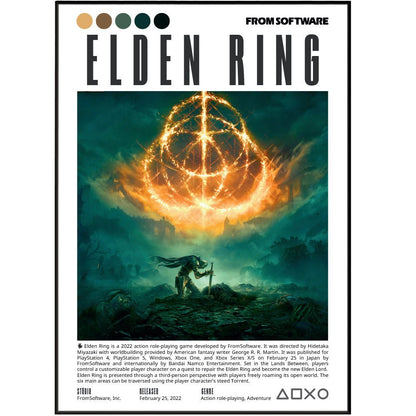 Elden Ring 2022 game poster — FromSoftware George RR Martin Tarnished Erdtree wall art print UK
 - 98types