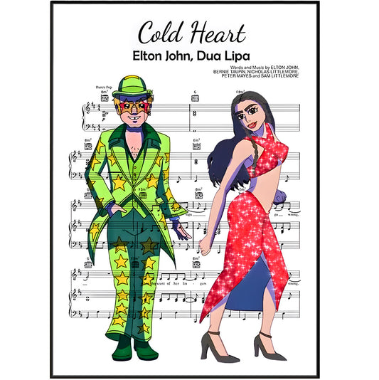 Elton John, Dua Lipa ~ Cold Heart Song Music Print