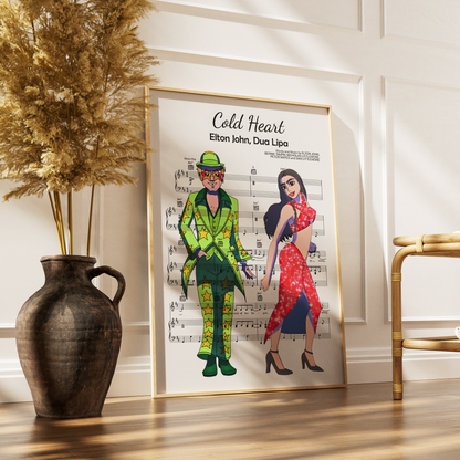 Elton John, Dua Lipa ~ Cold Heart Song Music Print