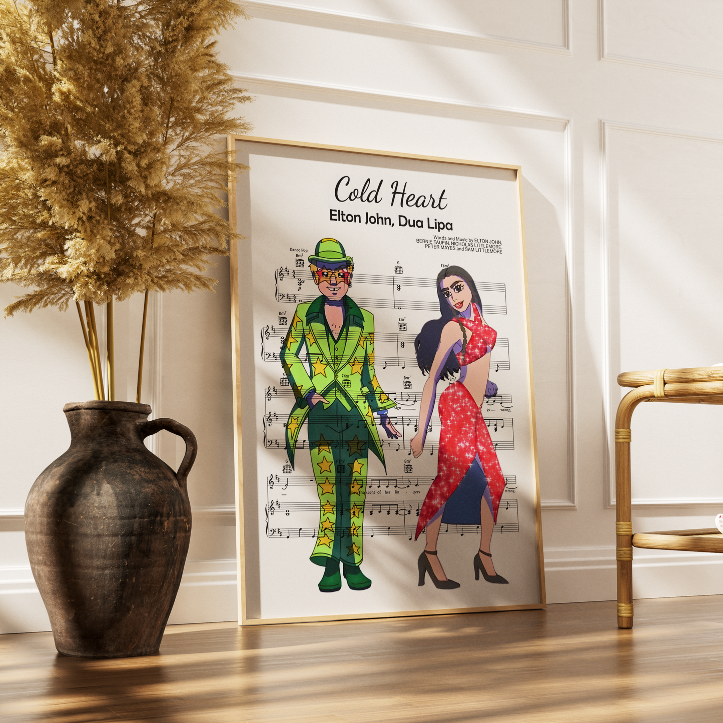 Elton John, Dua Lipa ~ Cold Heart Song Music Print