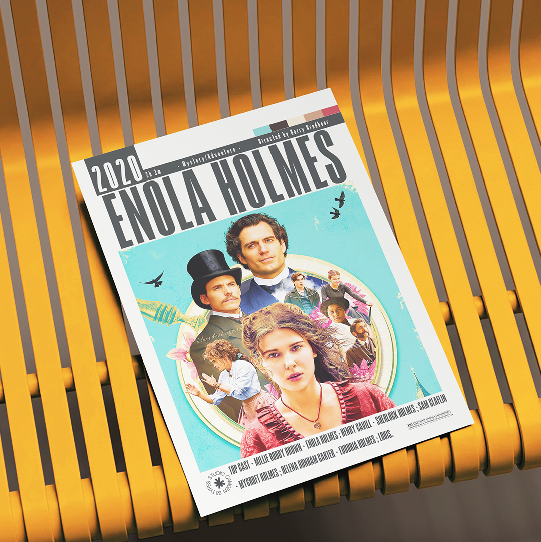 Enola Holmes 2020 Millie Bobby Brown Netflix movie poster art print UK
