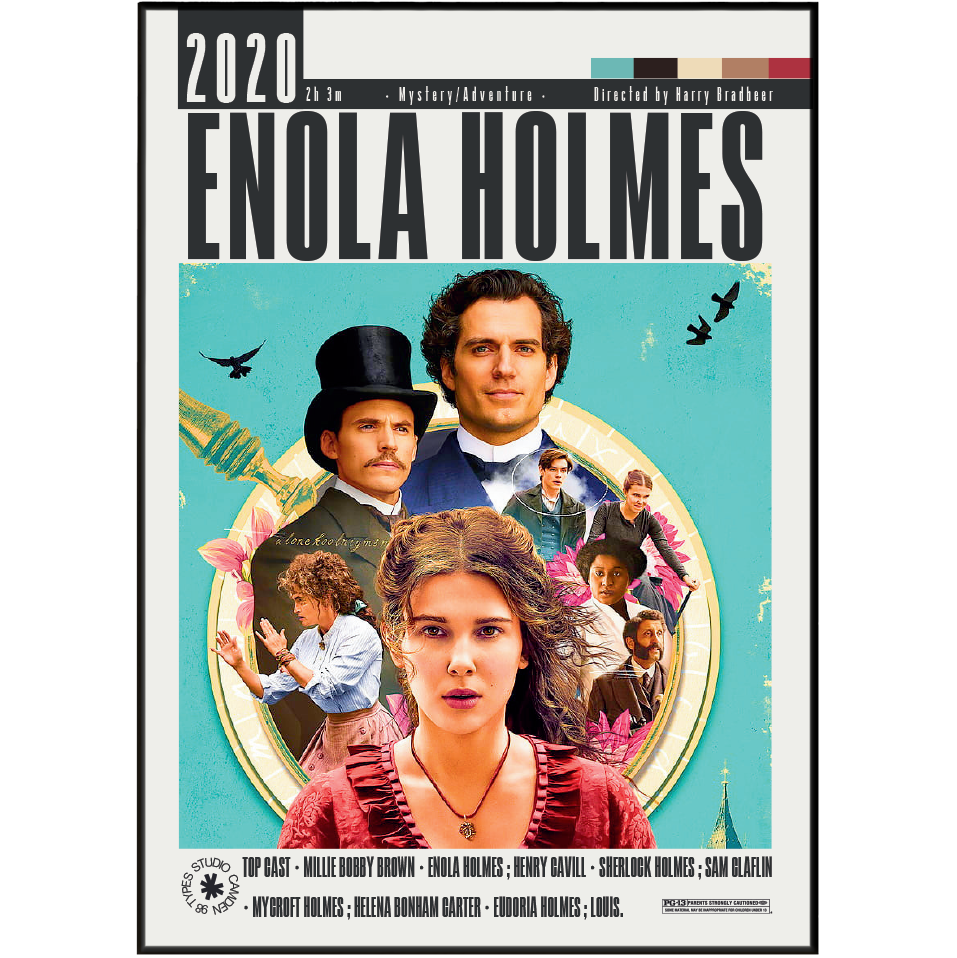 Enola Holmes 2020 Millie Bobby Brown Netflix movie poster art print UK
