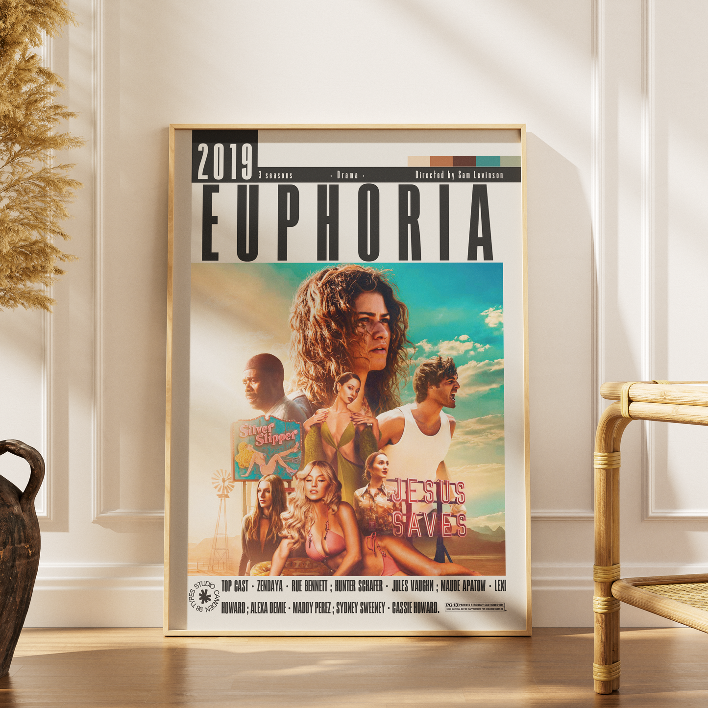 Euphoria HBO TV series poster print UK — Zendaya Rue Bennett Sam Levinson generation Z drama wall art 260gsm printed in England Camden Market

